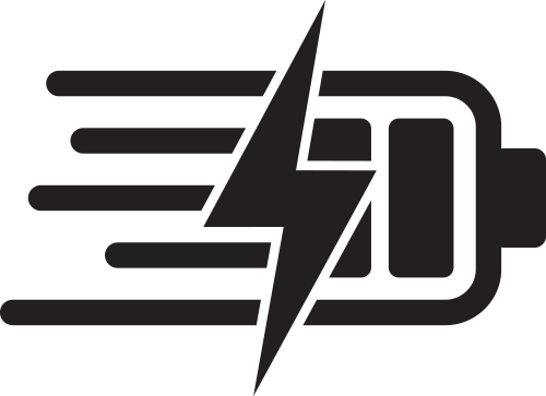 logo indicating a fast charging capability